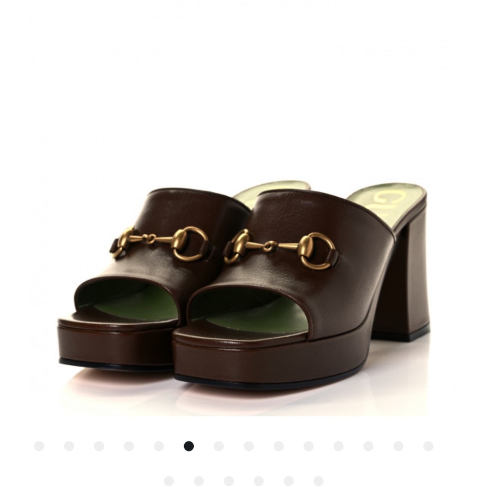New GUCCI Houdan  Brown Leather Women's Mules.Size 38. With box and dust bag.